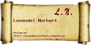 Levendel Norbert névjegykártya